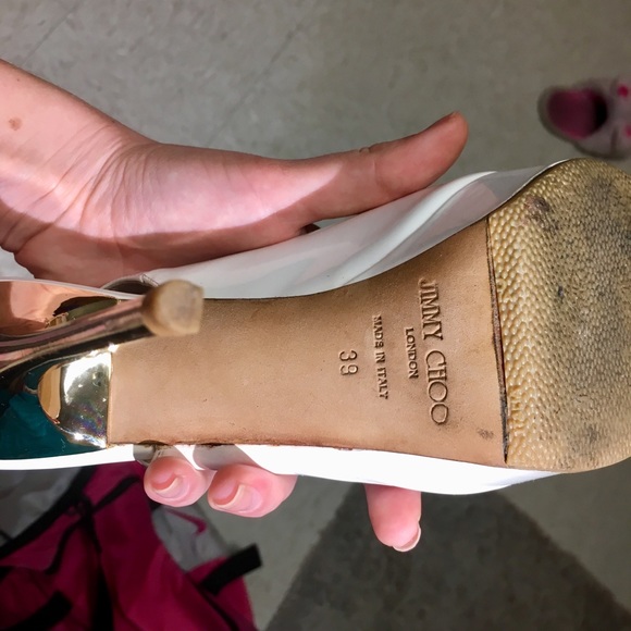 Jimmy Choo! Patent Leather! White and Gold! - Picture 7 of 7